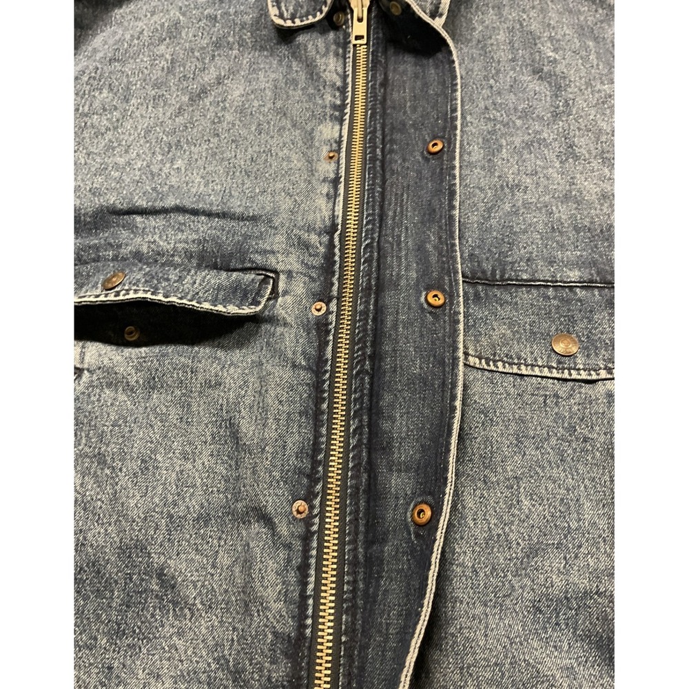Levis Denim Trucker Jacket XL Full Zip Snap Front Bomber Blue